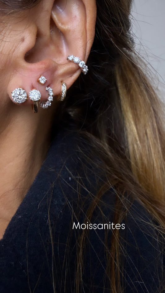 Argola ponto de luz Moissanite 5mm