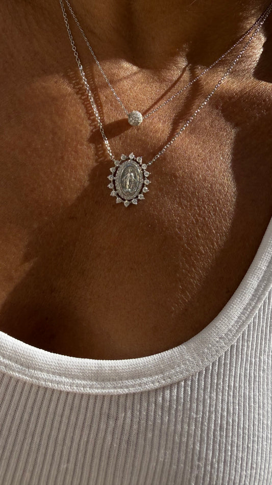Colar bolinha Moissanite