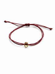 Pulseira fio de seda pedra Berilo cabochon