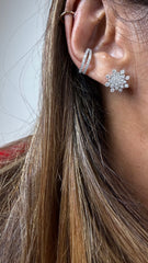 Brinco floco neve Moissanite