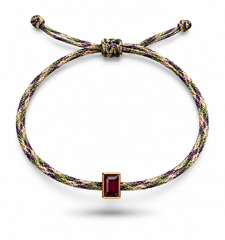 Pulseira fio de seda rubis 4x6mm