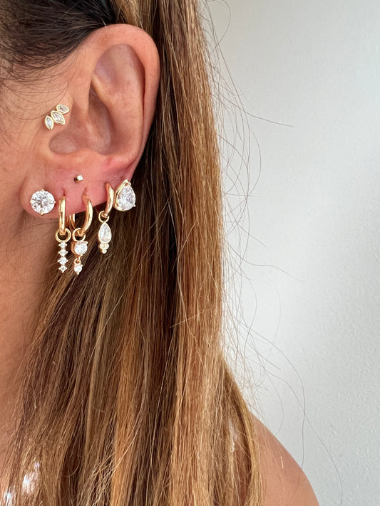 Argola Pear Drop Hoops