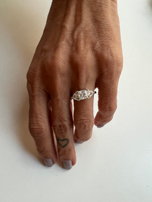 Anel solitário  moissanite 2.05 ct