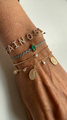 Pulseira medalhas milagrosa Moissanites