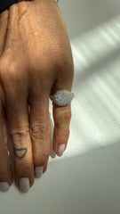 Anel mindinho abaulado moissanite