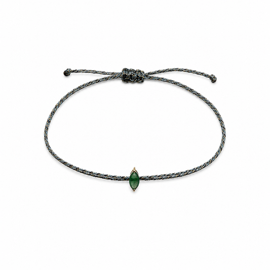 Pulseira esmeralda navete 4x8mm