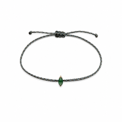 Pulseira esmeralda navete 4x8mm