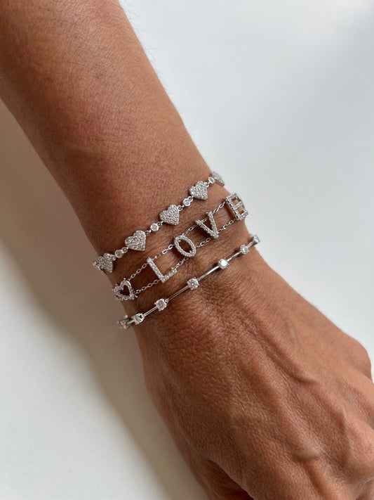 Pulseira hearts zircônias