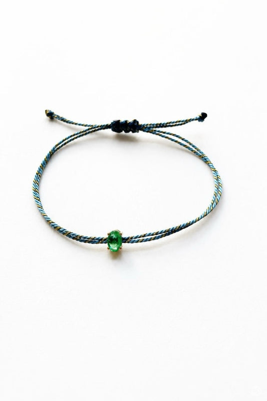 Pulseira esmeralda oval 4X6mm