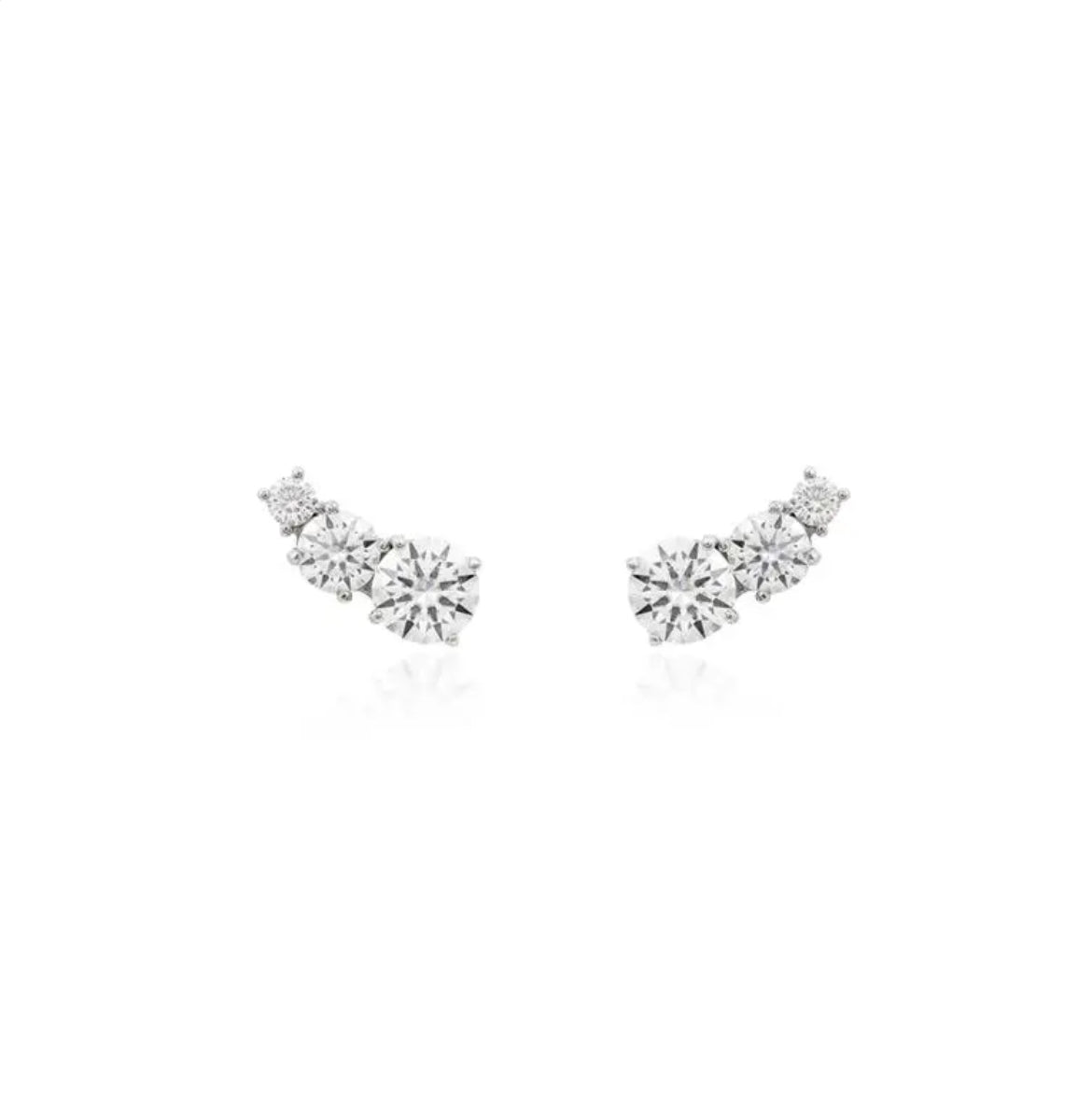 Earcuff 3 pontos moissanite