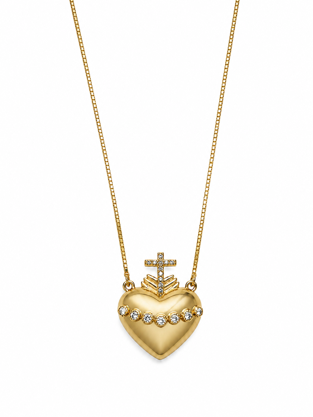 Colar Sagrado Coração Moissanites