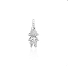 Pingente menina moissanite