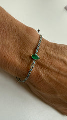 Pulseira esmeralda navete 4x8mm