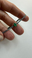 Pulseira esmeralda oval 4X6mm