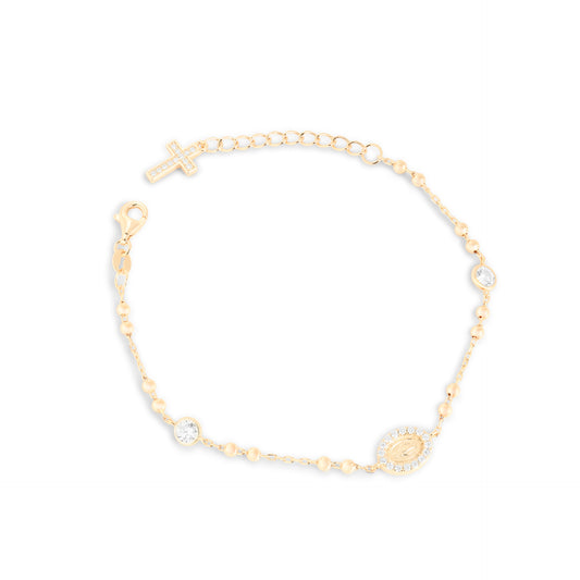 Pulseira medalha milagrosa Moissanites