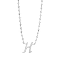 Colar fio faca com inicial Moissanites