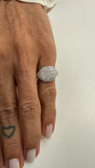 Anel mindinho abaulado moissanite