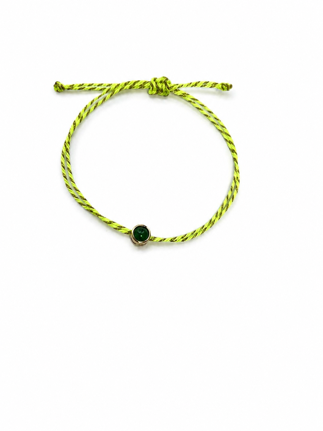 Pulseira esmeralda redonda cabochon