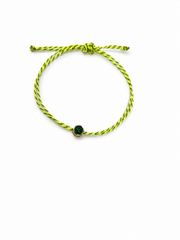 Pulseira esmeralda redonda cabochon
