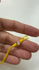 Pulseira moissanite fio de seda macrame.