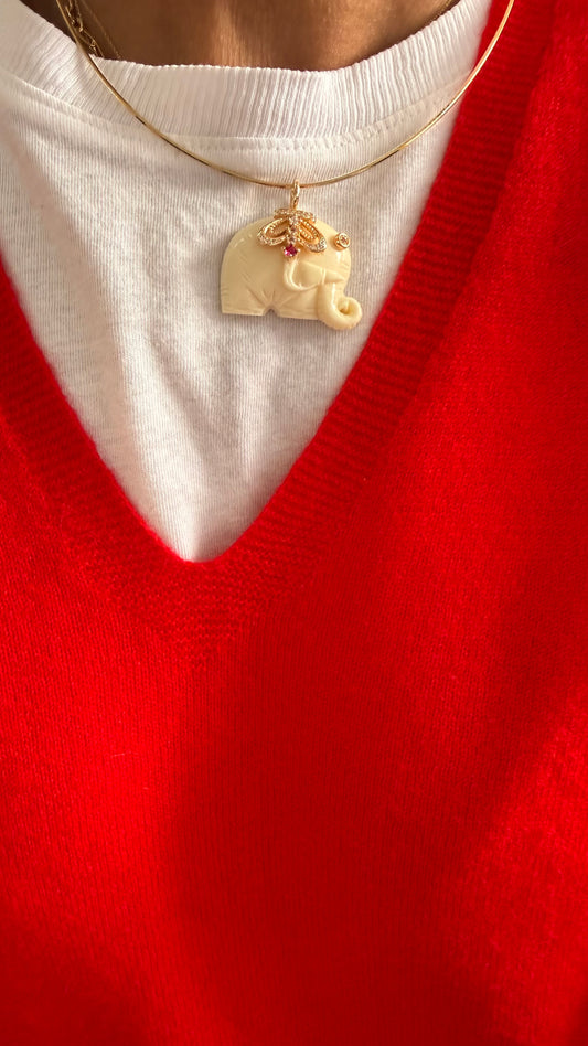 Pingente elefante off White