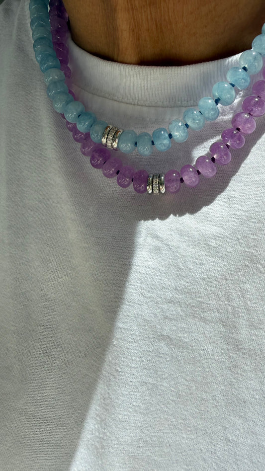 Colar pedras com Moissanites