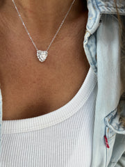 Colar moissanite coração