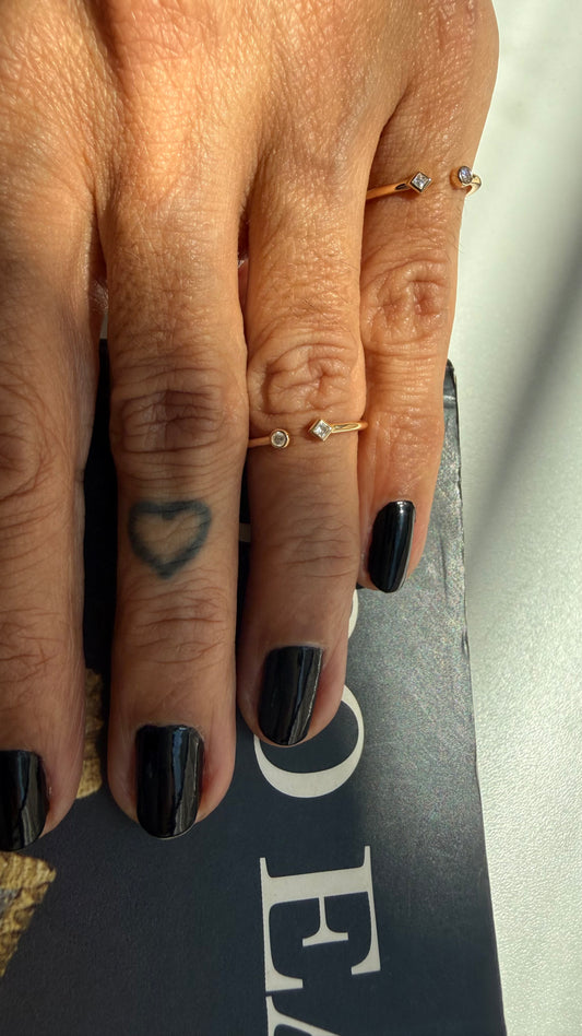 Anel Duo moissanite