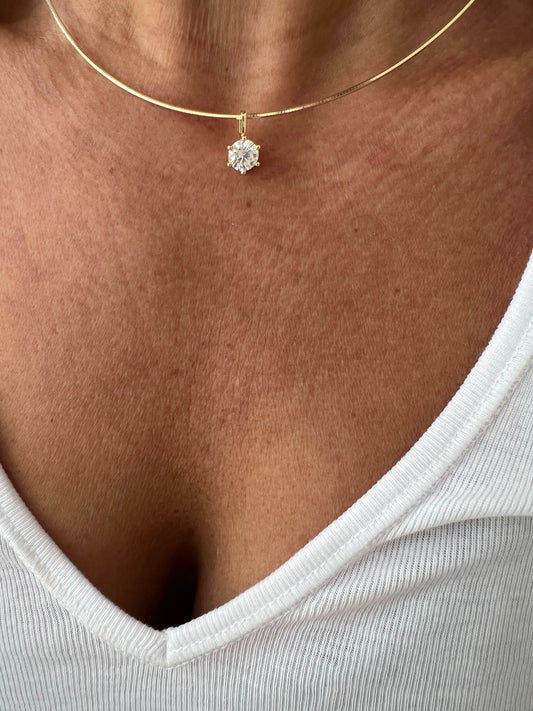 Pingente moissanite 6 garras