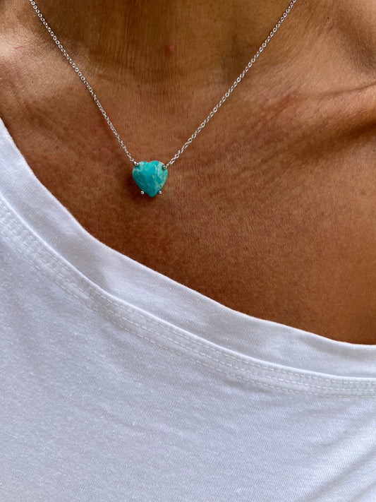 Colar Heart turquesa