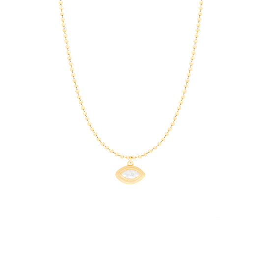 Colar olho grego bolinha Moissanite