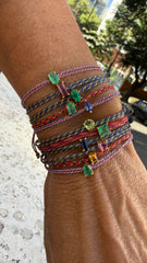 Pulseira fio de seda safira azul