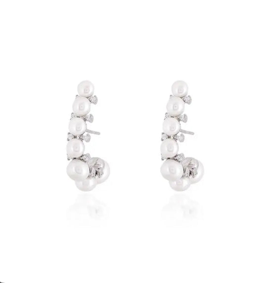 Brinco earjacket pérolas