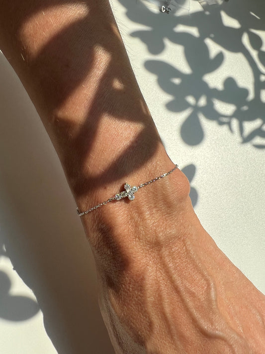 Pulseira Cruz moissanite