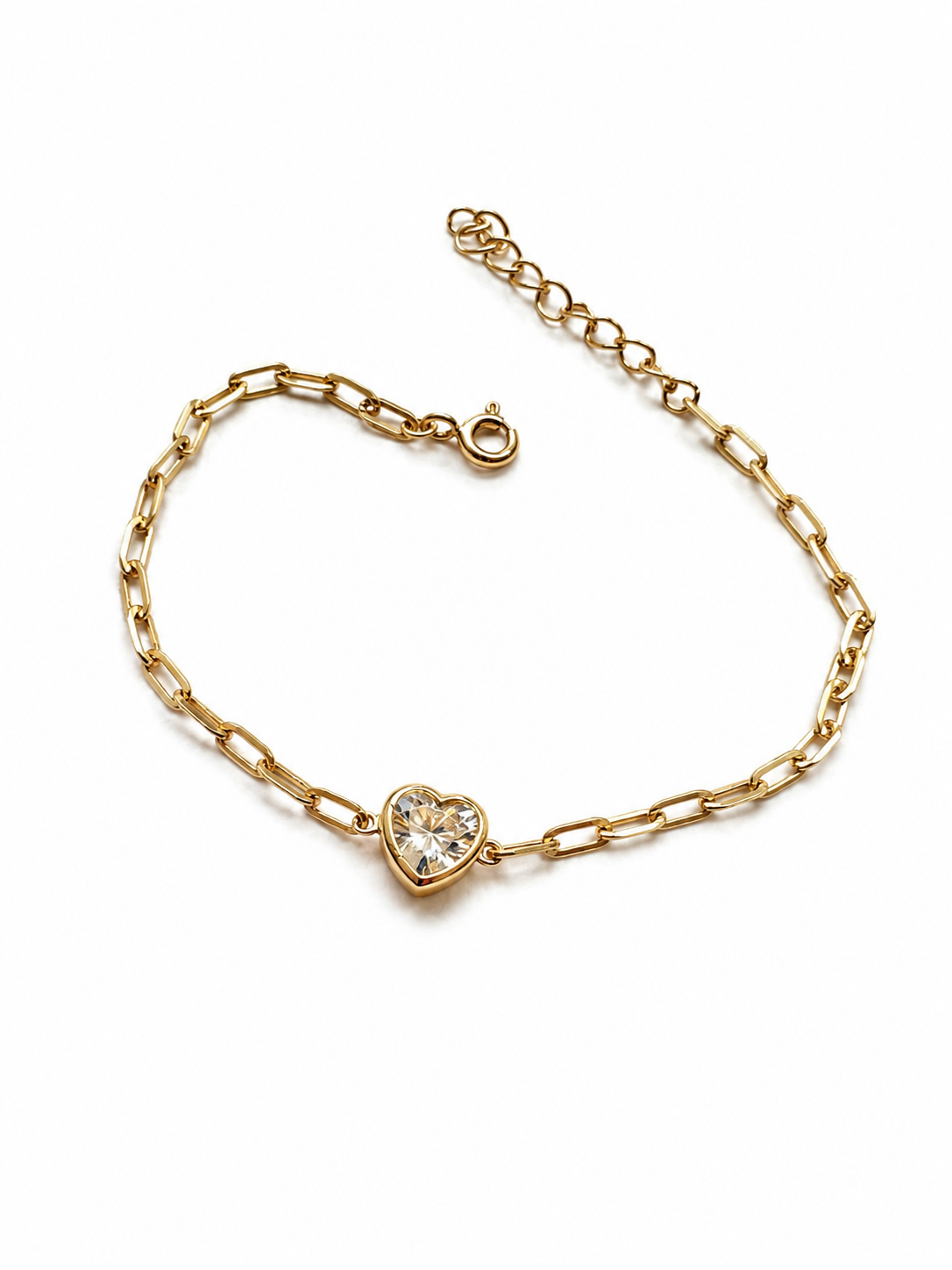 Pulseira coração cravação inglesa