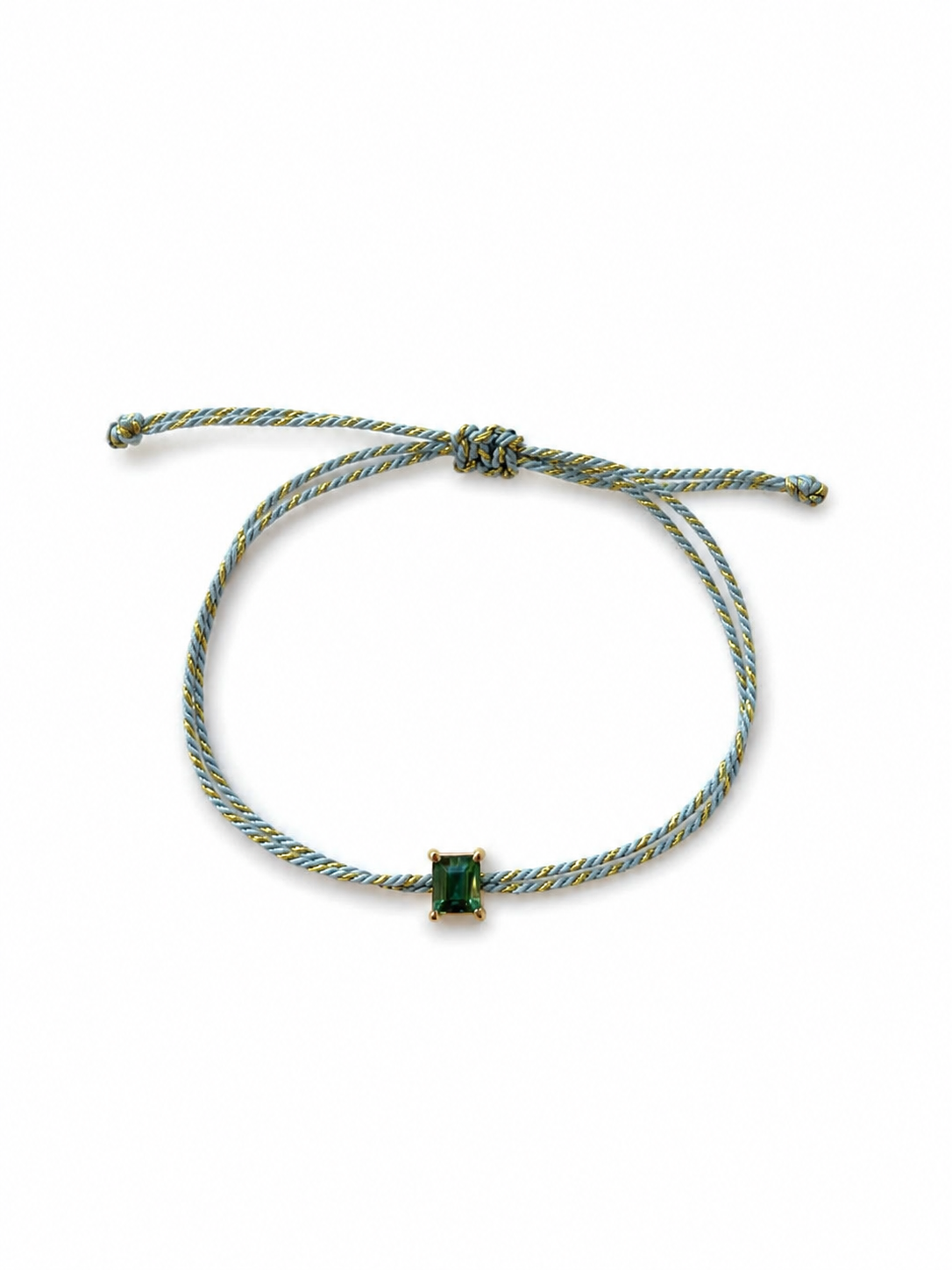 Pulseira fio de seda turmalina verde indicolita
