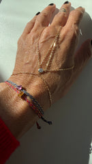 Hand Chain duas correntes Moissanite