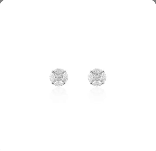 Brinco illusion Moissanite 5mm