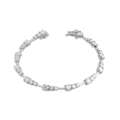 Pulseira Riviera intercalada moissanite