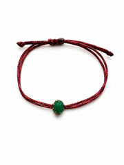 Pulseira fio de seda esmeralda pudin