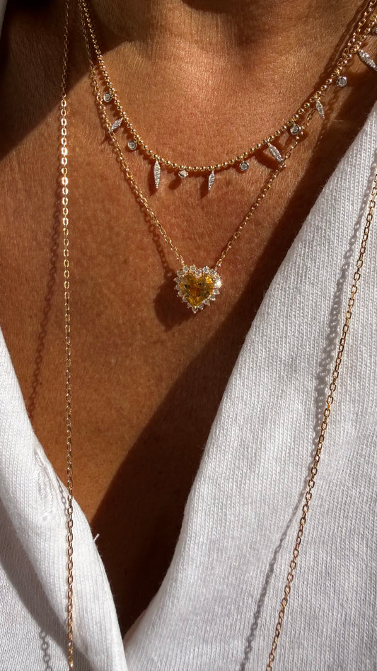 Colar Goldem Moissanites