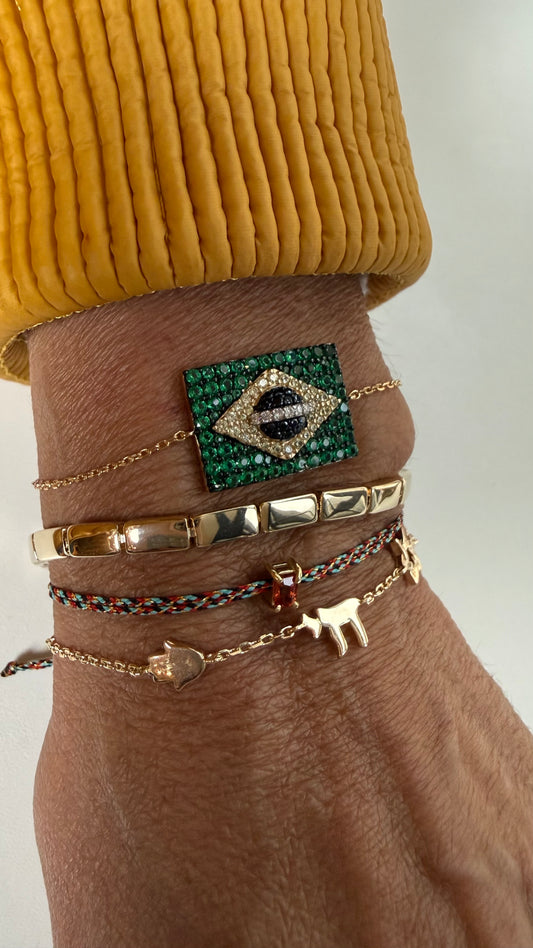 Pulseira Brasil moissanite