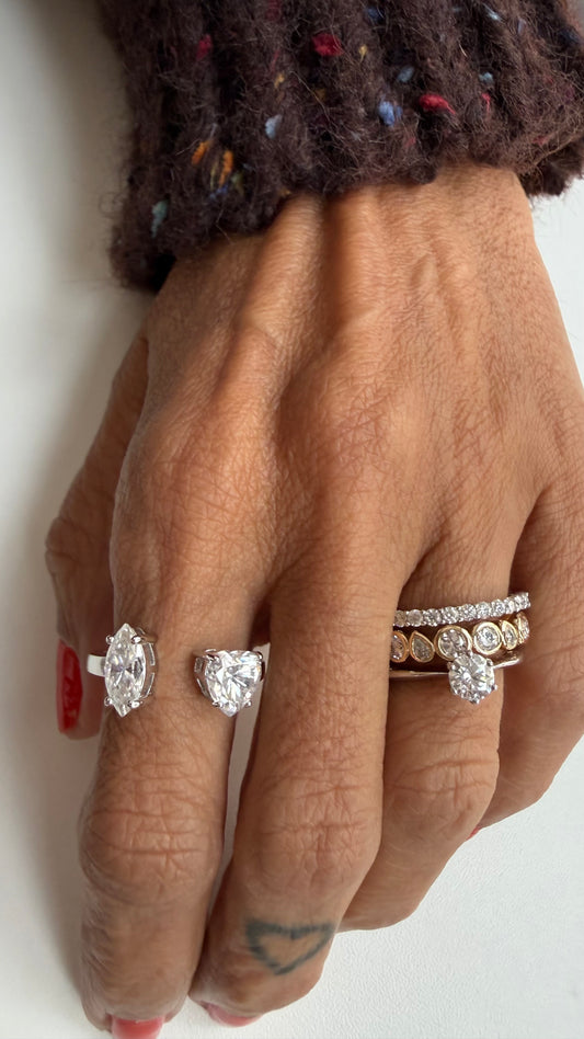 Anel Dourè moissanite
