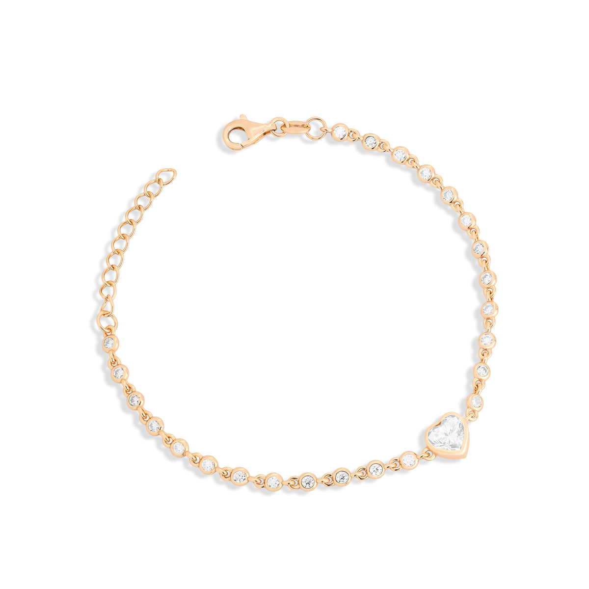 Pulseira coração Moissanite