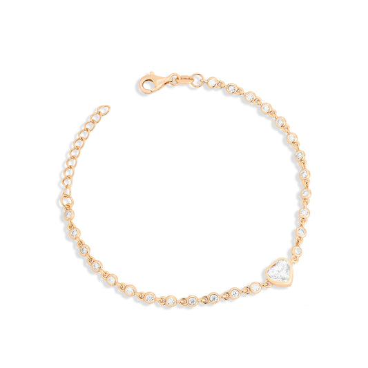 Pulseira coração Moissanite