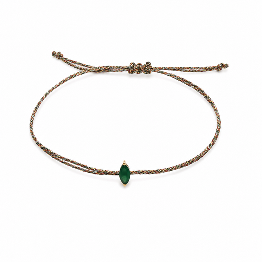 Pulseira esmeralda navete 4x8mm