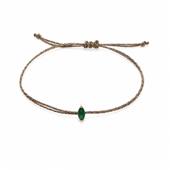 Pulseira esmeralda navete 4x8mm