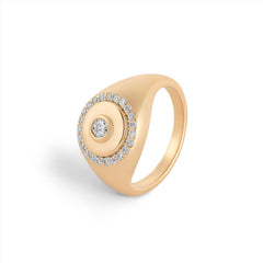 Anel dedinho disco moissanite