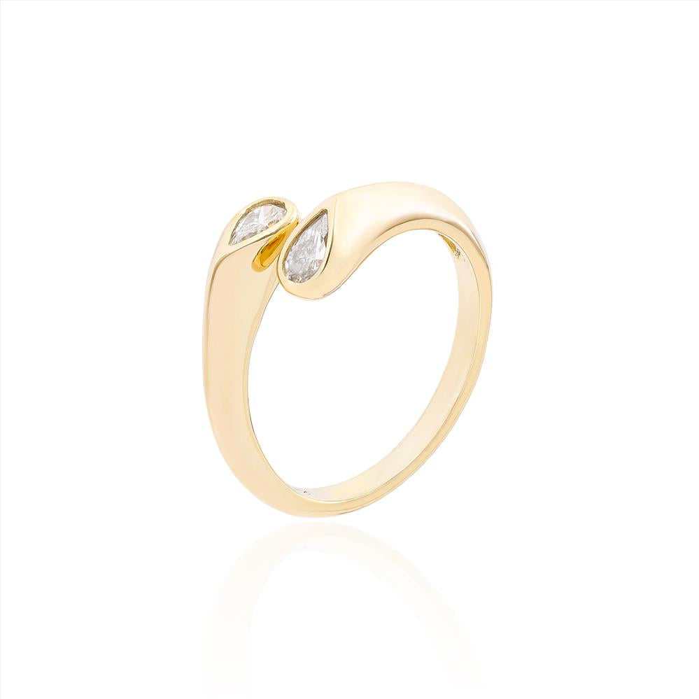 Anel aberto moissanite