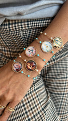 Pulseiras moedas Santas e Santo Antonio